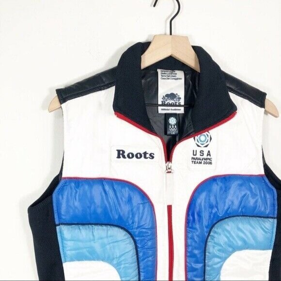 Roots 2006 USA Paralympic Puffer Vest Large Olympic Stretch Sides Women's - Picture 4 of 7